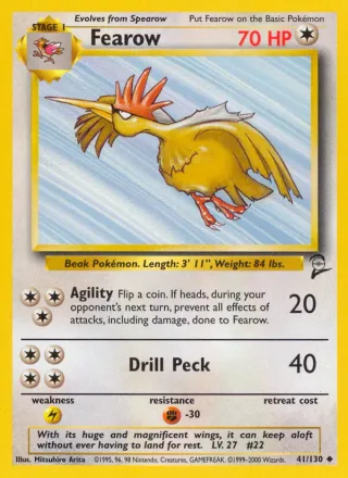 Fearow #41 · Base Set 2 Pokémon card