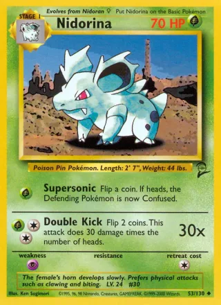 Nidorina #53 · Base Set 2 Pokémon card