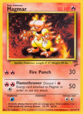 Magmar #51 · Base Set 2 Pokémon card