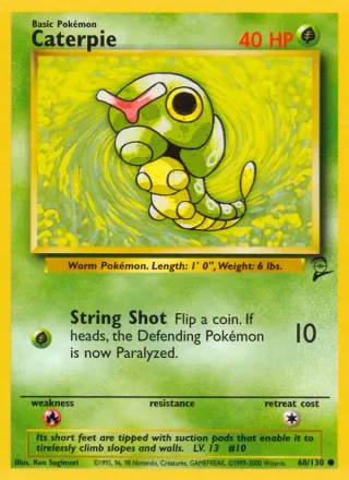 Caterpie #68 · Base Set 2 Pokémon card