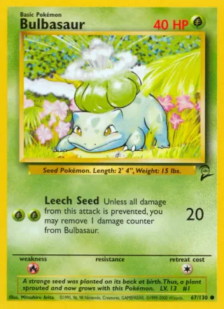 Bulbasaur #67 · Base Set 2 Pokémon card