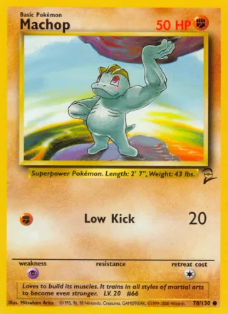 Machop #78 · Base Set 2 Pokémon card