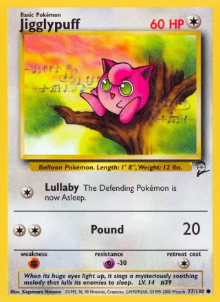 Jigglypuff #77 · Base Set 2 Pokémon card