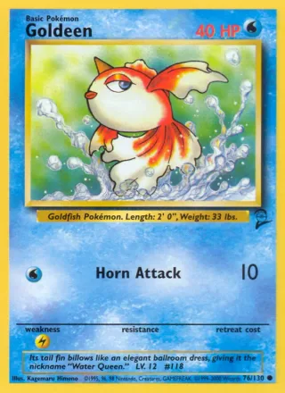Goldeen #76 · Base Set 2 Pokémon card