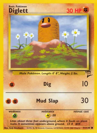 Diglett #71 · Base Set 2 Pokémon card