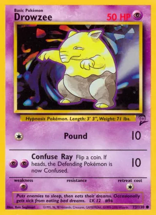 Drowzee #73 · Base Set 2 Pokémon card