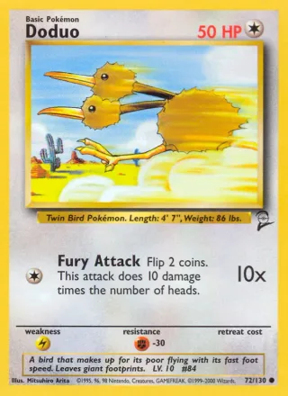 Doduo #72 · Base Set 2 Pokémon card