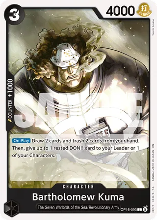 Bartholomew Kuma #OP16-093 · The Time of Battle Release Event Cards One Piece card