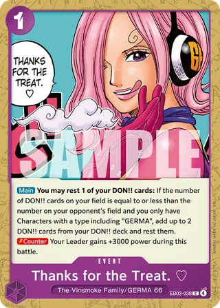 Thanks for the Treat. #EB03-038 · Extra Booster: One Piece Heroines Edition One Piece card