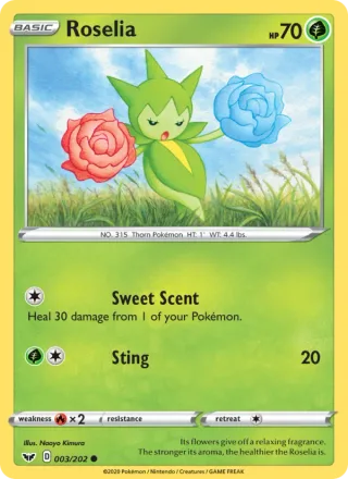 Roselia #3 · Sword & Shield Pokémon card