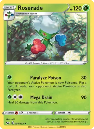 Roserade #4 · Sword & Shield Pokémon card