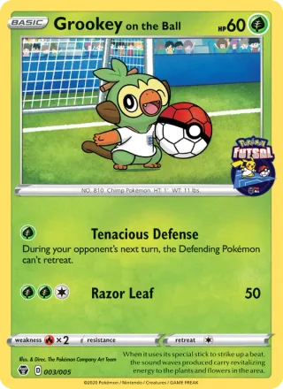 Grookey on the Ball #3 · Pokémon Futsal 2020 Pokémon card