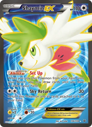 Shaymin EX #106 · Roaring Skies Pokémon card