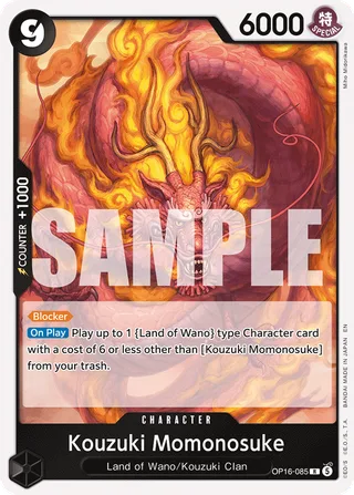 Kouzuki Momonosuke #OP16-085 · The Time of Battle One Piece card