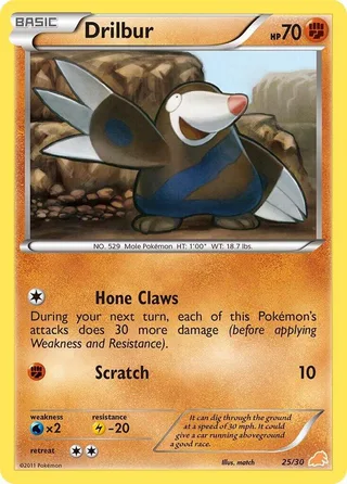Drilbur #25 · BW trainer Kit (Excadrill) Pokémon card