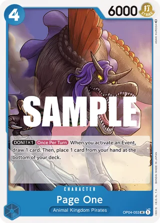 Page One #OP04-053 · Kingdoms of Intrigue Pre-Release Cards One Piece card