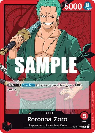 Roronoa Zoro #OP01-001 · Romance Dawn One Piece card