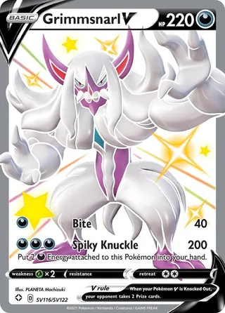 Grimmsnarl V #SV116 · Shining Fates Shiny Vault Pokémon card