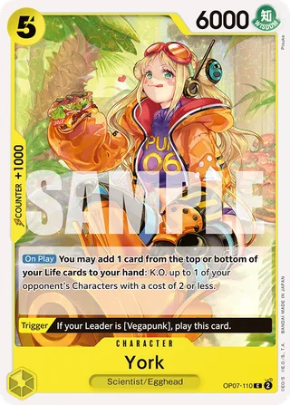 York #OP07-110 · 500 Years in the Future Pre-Release Cards One Piece card