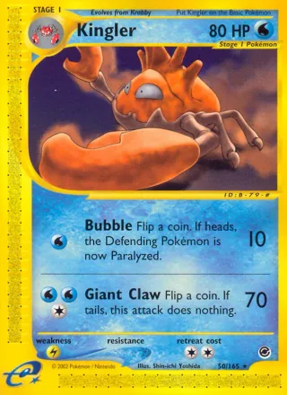 Kingler #50 · Expedition Base Set Pokémon card