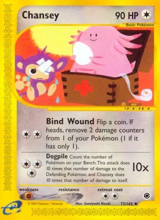 Chansey #72 · Expedition Base Set Pokémon card