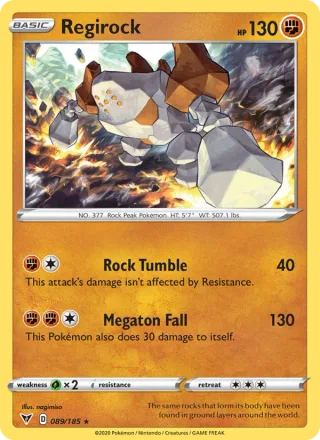 Regirock #89 · Vivid Voltage Pokémon card