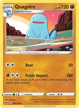 Quagsire #84 · Vivid Voltage Pokémon card