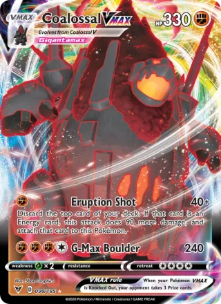 Coalossal VMAX #99 · Vivid Voltage Pokémon card