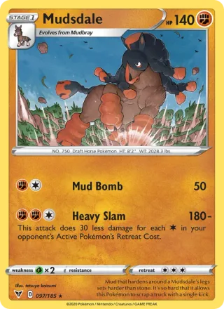 Mudsdale #97 · Vivid Voltage Pokémon card