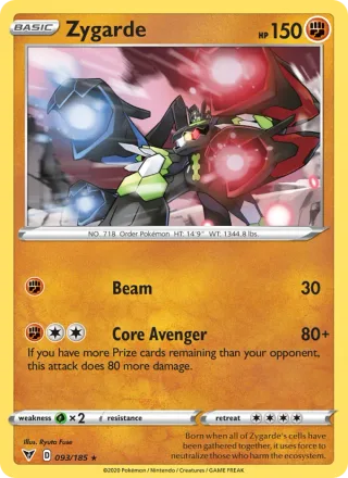 Zygarde #93 · Vivid Voltage Pokémon card