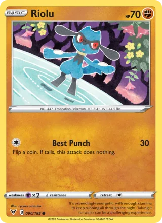 Riolu #90 · Vivid Voltage Pokémon card