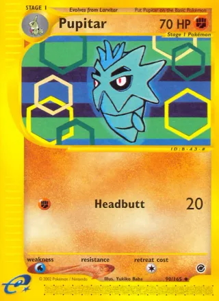 Pupitar #90 · Expedition Base Set Pokémon card