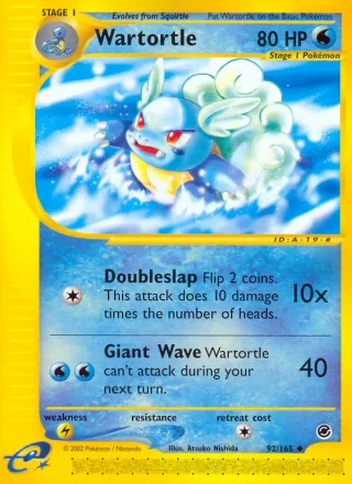 Wartortle #92 · Expedition Base Set Pokémon card