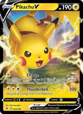 Pikachu V #43 · Vivid Voltage Pokémon card