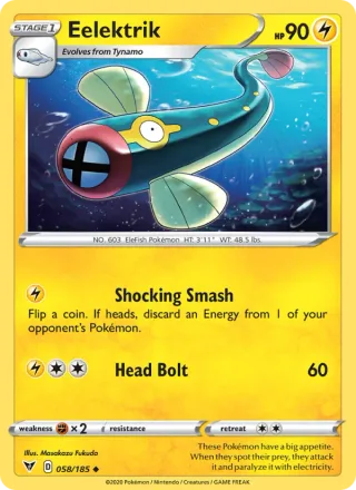 Eelektrik #58 · Vivid Voltage Pokémon card