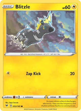 Blitzle #53 · Vivid Voltage Pokémon card