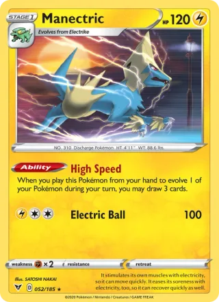 Manectric #52 · Vivid Voltage Pokémon card