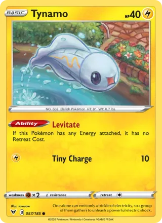Tynamo #57 · Vivid Voltage Pokémon card
