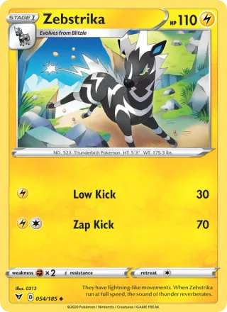 Zebstrika #54 · Vivid Voltage Pokémon card