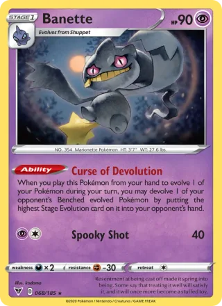 Banette #68 · Vivid Voltage Pokémon card