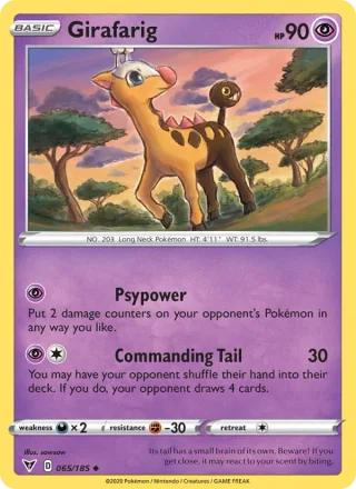 Girafarig #65 · Vivid Voltage Pokémon card