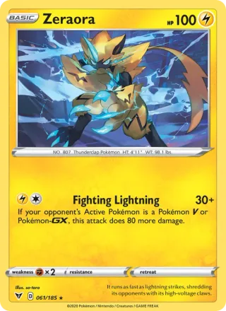 Zeraora #61 · Vivid Voltage Pokémon card