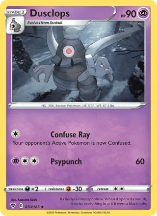 Dusclops #70 · Vivid Voltage Pokémon card