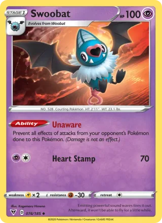 Swoobat #74 · Vivid Voltage Pokémon card