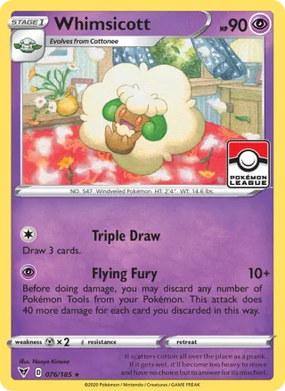 Whimsicott #76 · Vivid Voltage Pokémon card