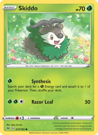Skiddo #17 · Vivid Voltage Pokémon card