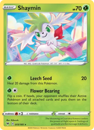 Shaymin #15 · Vivid Voltage Pokémon card