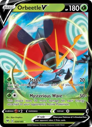 Orbeetle V #20 · Vivid Voltage Pokémon card