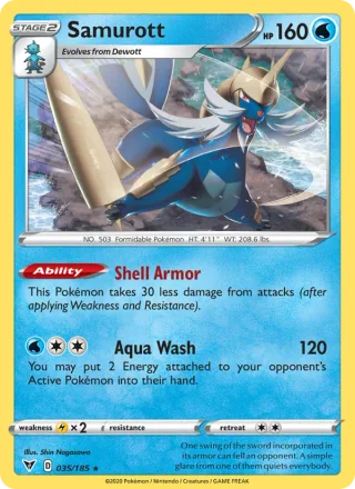 Samurott #35 · Vivid Voltage Pokémon card