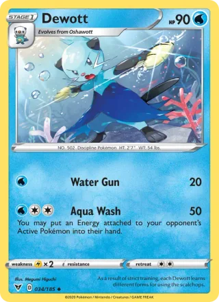 Dewott #34 · Vivid Voltage Pokémon card